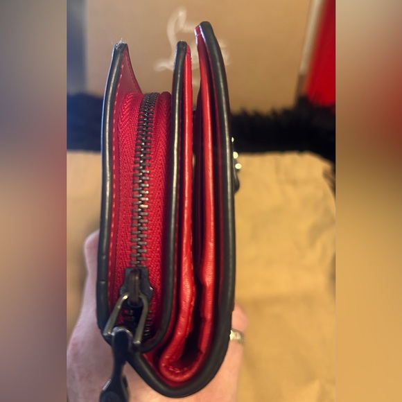 Christian Louboutin Paloma Calfskin Black/Red Long Wallet - Picture 8 of 16
